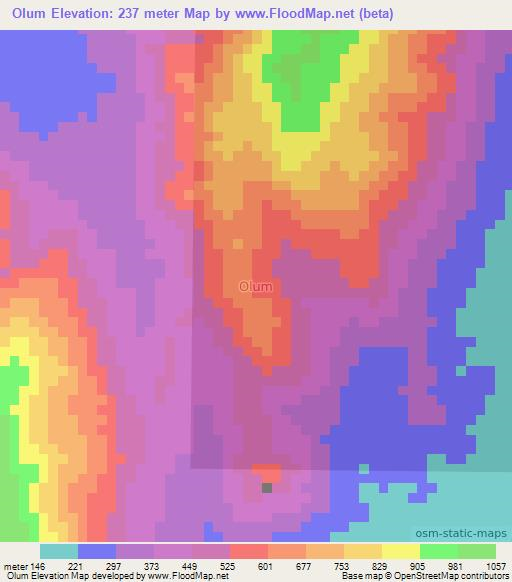 Olum,Nigeria Elevation Map