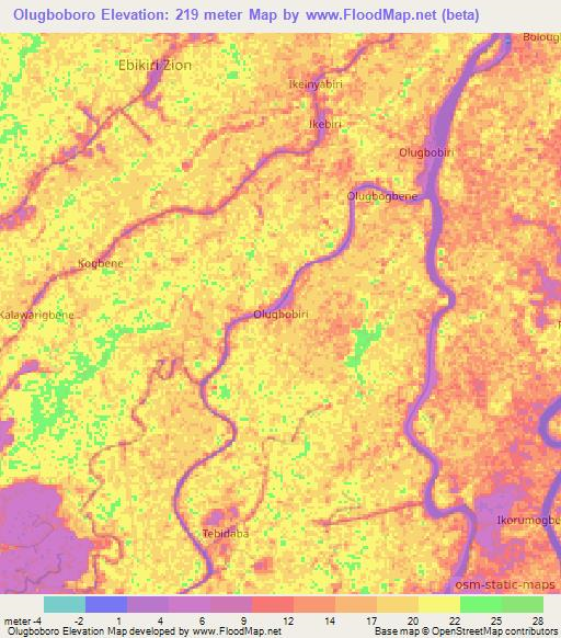 Olugboboro,Nigeria Elevation Map