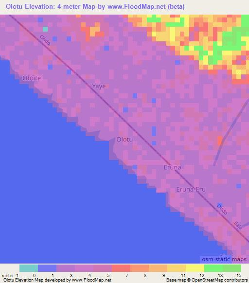 Olotu,Nigeria Elevation Map