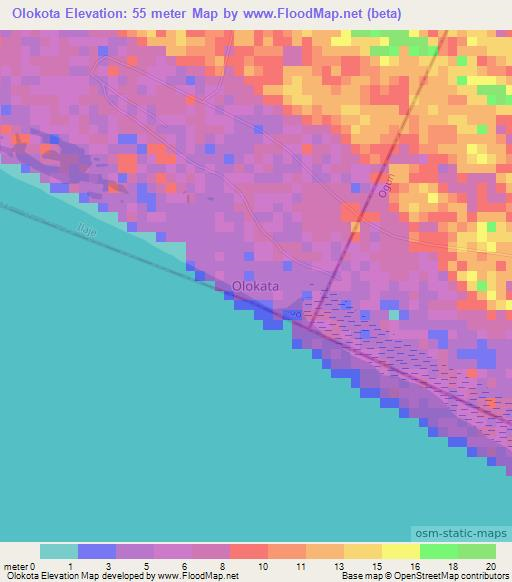 Olokota,Nigeria Elevation Map