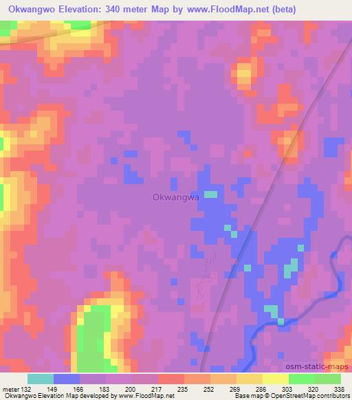 Okwangwo,Nigeria Elevation Map