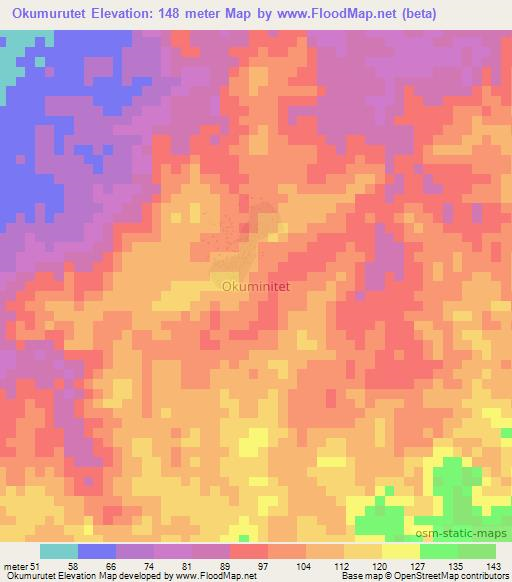 Okumurutet,Nigeria Elevation Map