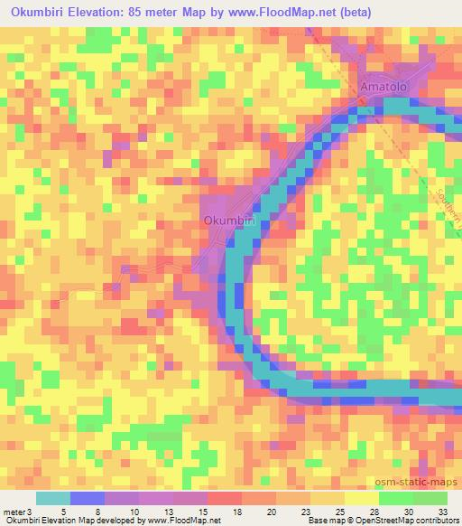 Okumbiri,Nigeria Elevation Map