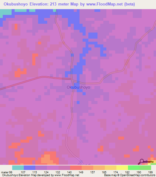 Okubushoyo,Nigeria Elevation Map