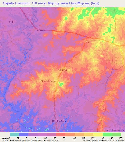 Okpoto,Nigeria Elevation Map