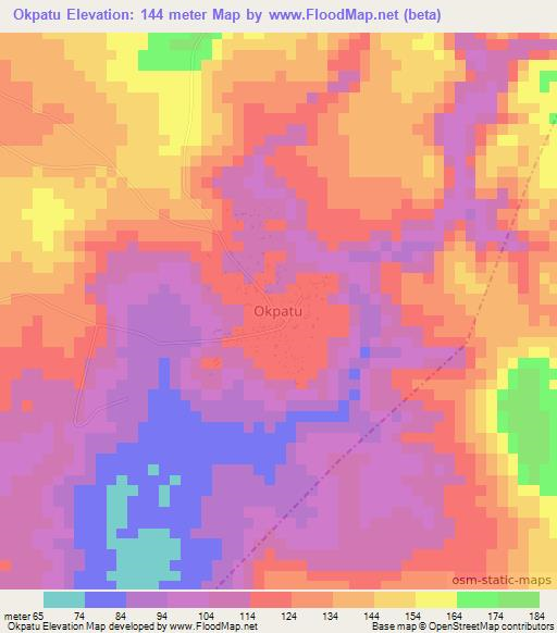 Okpatu,Nigeria Elevation Map