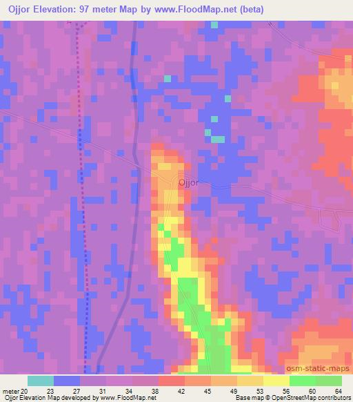 Ojjor,Nigeria Elevation Map