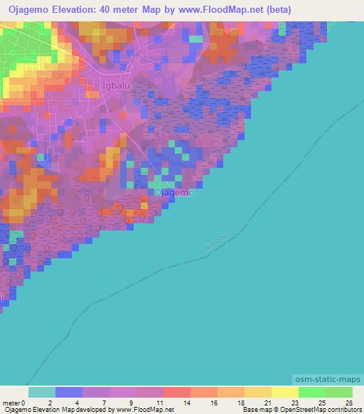 Ojagemo,Nigeria Elevation Map