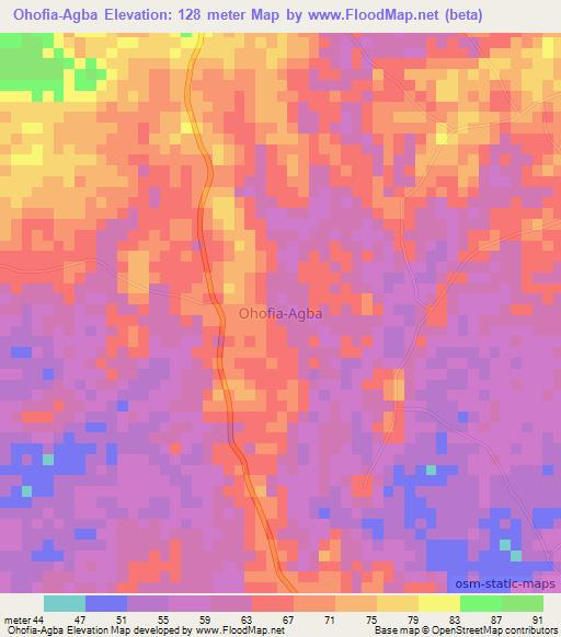 Ohofia-Agba,Nigeria Elevation Map