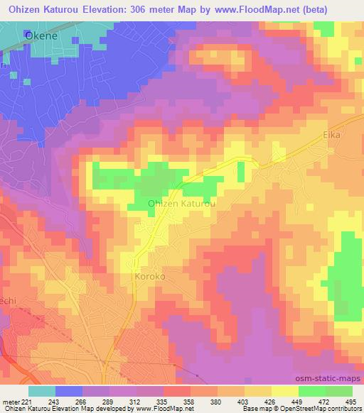 Ohizen Katurou,Nigeria Elevation Map