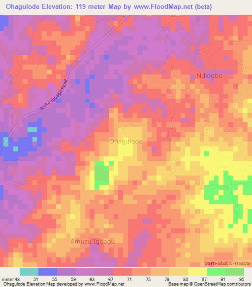 Ohagulode,Nigeria Elevation Map