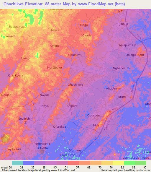 Ohachikwe,Nigeria Elevation Map