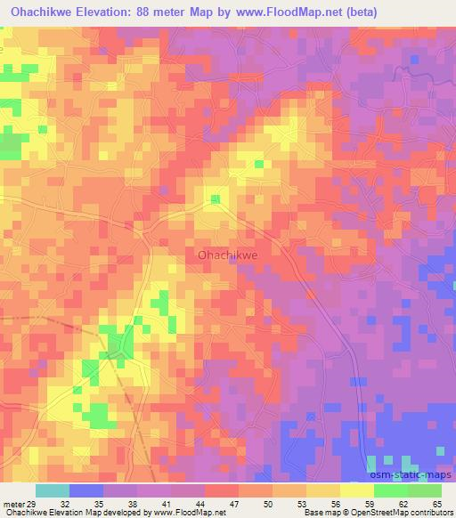 Ohachikwe,Nigeria Elevation Map