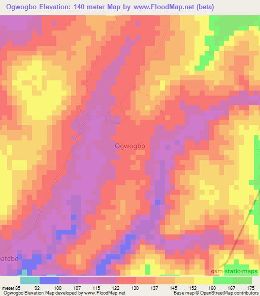 Ogwogbo,Nigeria Elevation Map