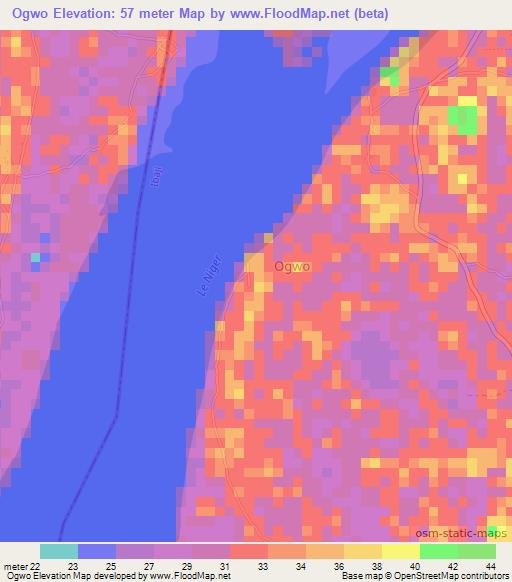 Ogwo,Nigeria Elevation Map