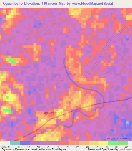 Oguaniocho,Nigeria Elevation Map