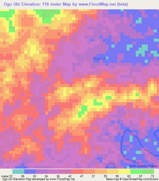 Ogo Ubi,Nigeria Elevation Map