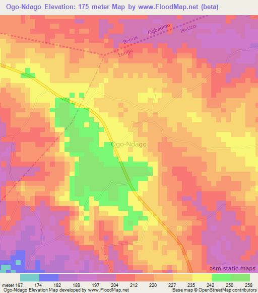 Ogo-Ndago,Nigeria Elevation Map