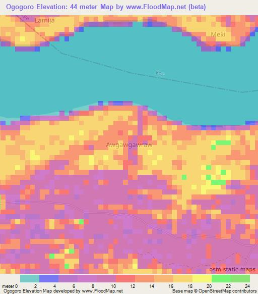 Ogogoro,Nigeria Elevation Map