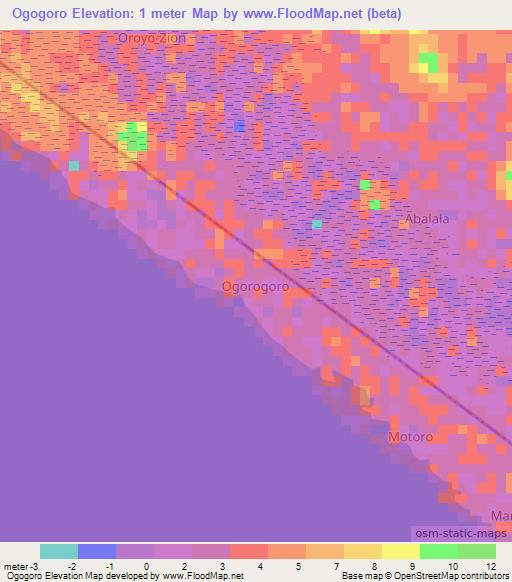 Ogogoro,Nigeria Elevation Map