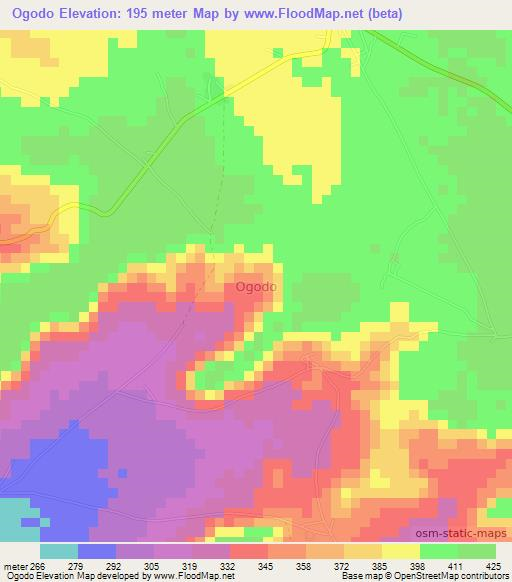 Ogodo,Nigeria Elevation Map