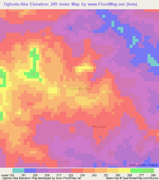 Ogbodu-Aba,Nigeria Elevation Map