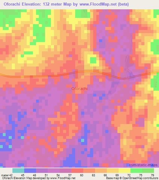 Oforachi,Nigeria Elevation Map