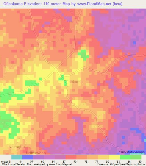 Ofiaokuma,Nigeria Elevation Map