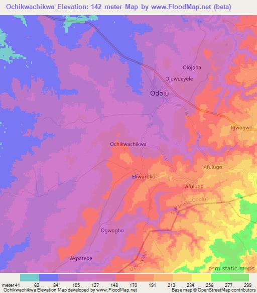 Ochikwachikwa,Nigeria Elevation Map