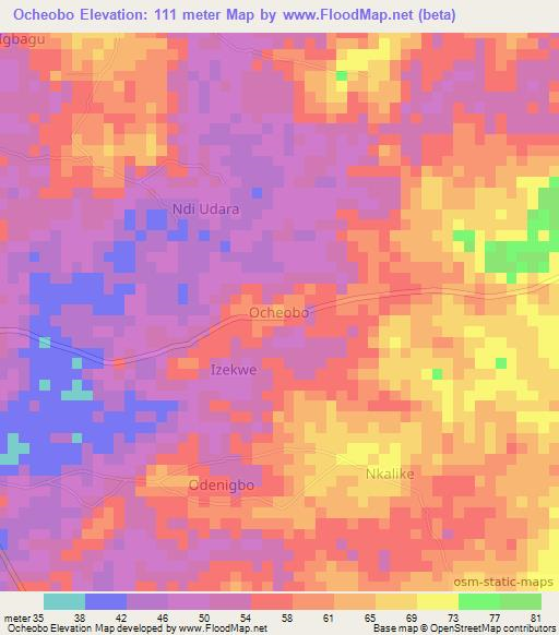 Ocheobo,Nigeria Elevation Map