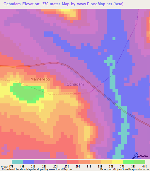 Ochadam,Nigeria Elevation Map