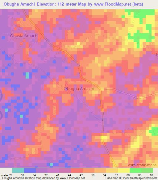 Obugha Amachi,Nigeria Elevation Map