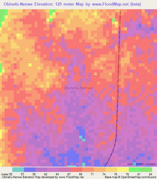 Obinefu-Nenwe,Nigeria Elevation Map