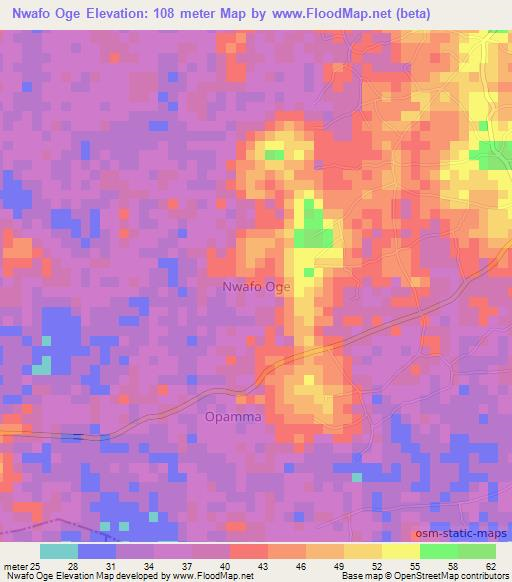 Nwafo Oge,Nigeria Elevation Map