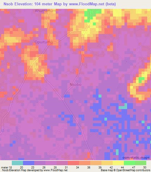Nsob,Nigeria Elevation Map
