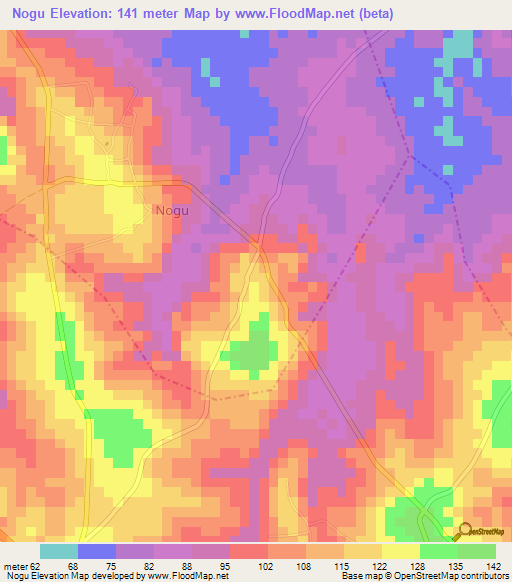 Nogu,Nigeria Elevation Map