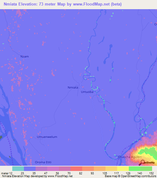 Nmiata,Nigeria Elevation Map