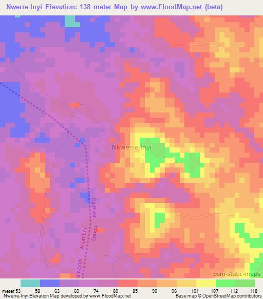 Nwerre-Inyi,Nigeria Elevation Map