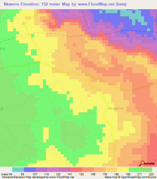 Nkwerre,Nigeria Elevation Map