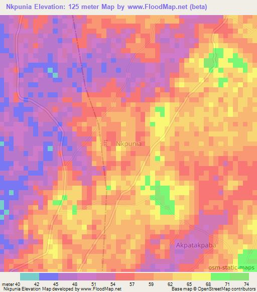 Nkpunia,Nigeria Elevation Map