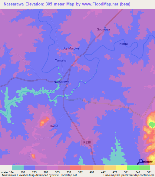 Nassarawa,Nigeria Elevation Map