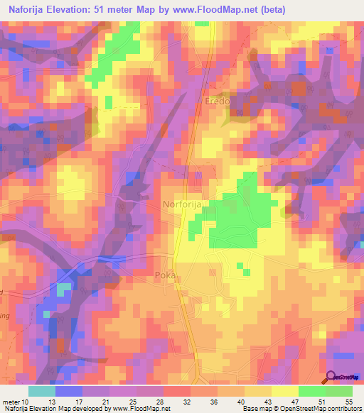 Naforija,Nigeria Elevation Map