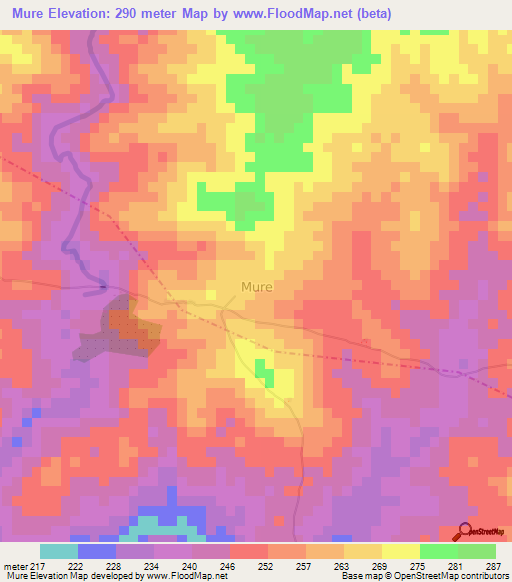 Mure,Nigeria Elevation Map