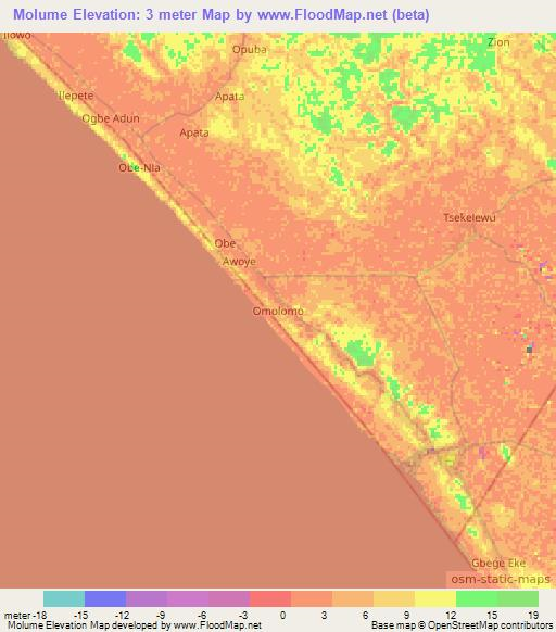 Molume,Nigeria Elevation Map