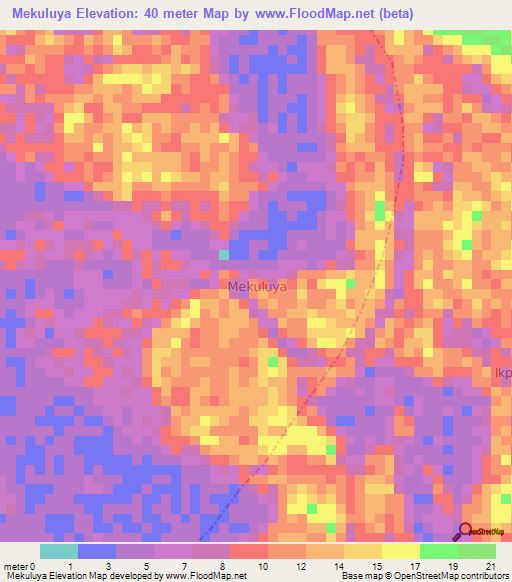 Mekuluya,Nigeria Elevation Map