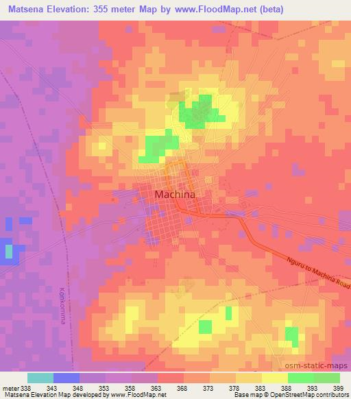 Matsena,Nigeria Elevation Map