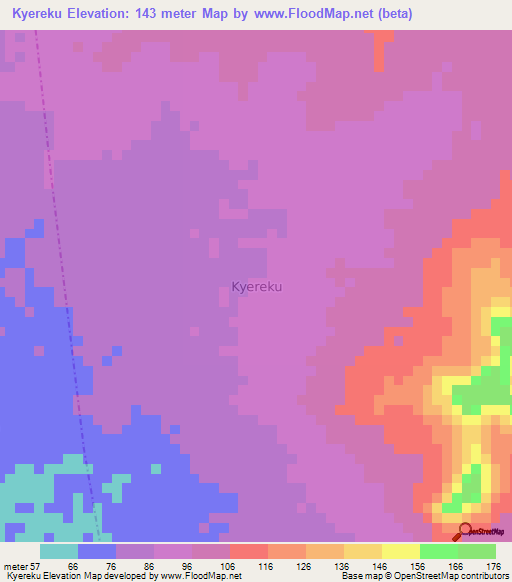 Kyereku,Nigeria Elevation Map