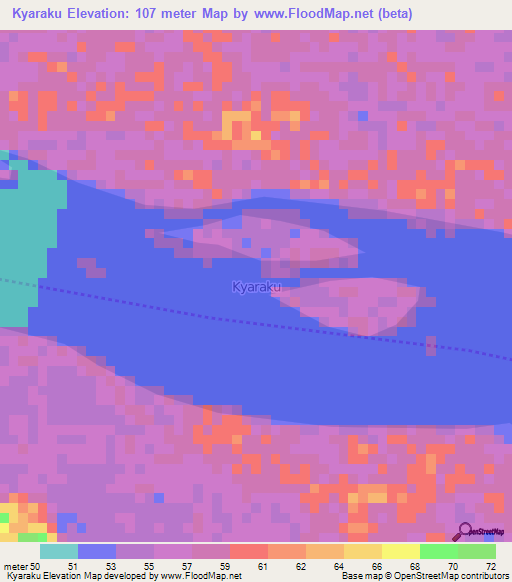 Kyaraku,Nigeria Elevation Map