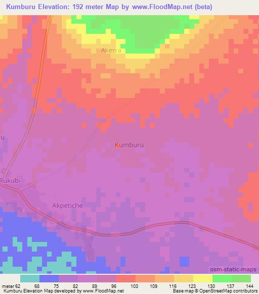 Kumburu,Nigeria Elevation Map