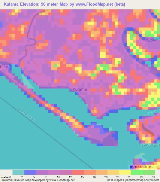 Kulama,Nigeria Elevation Map